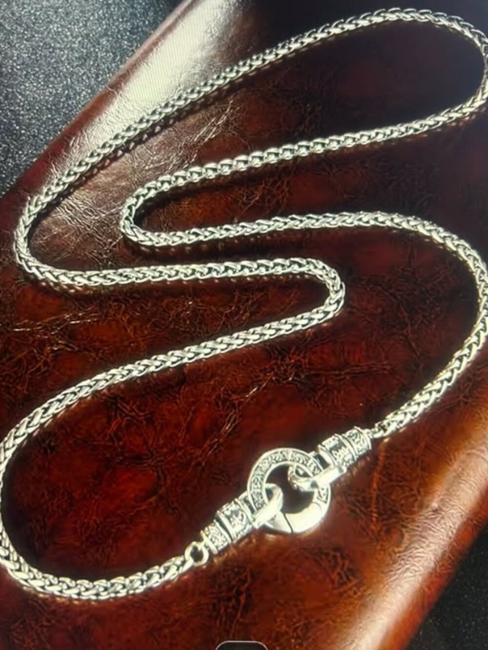 NEW! Beautiful Elegant S925 Sterling Silver Snake Bone Necklace w/charm ~24"Long